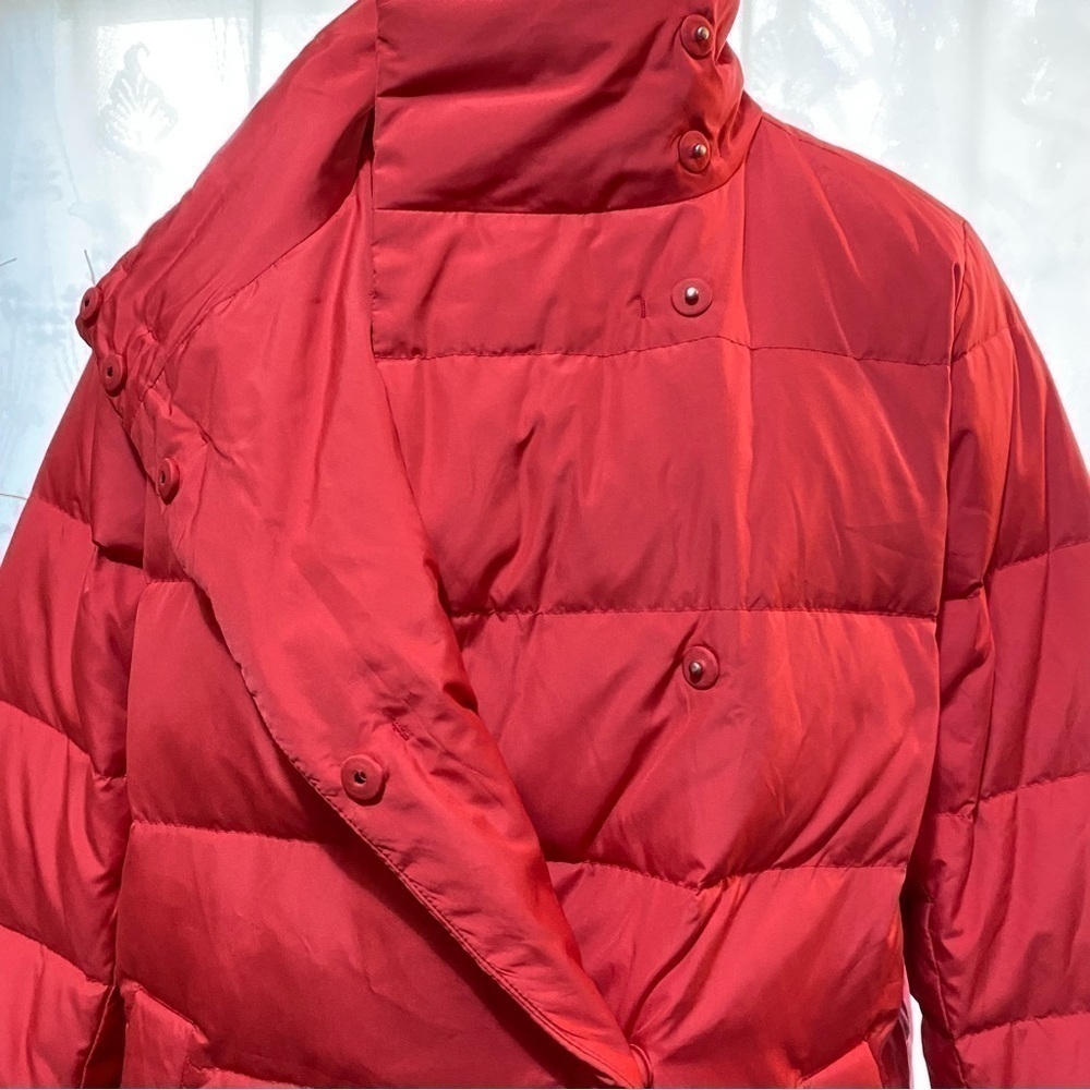 J. Jill Down Puffer coat in Carmine Red. Snap front closure Size Small - Picture 6 of 14